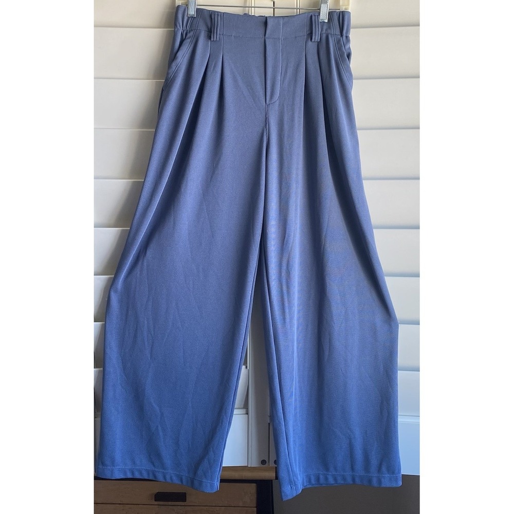 Halara Pants Women S‎ Blue Wide Leg Knit High Rise Elastic Waist Lounge Dress